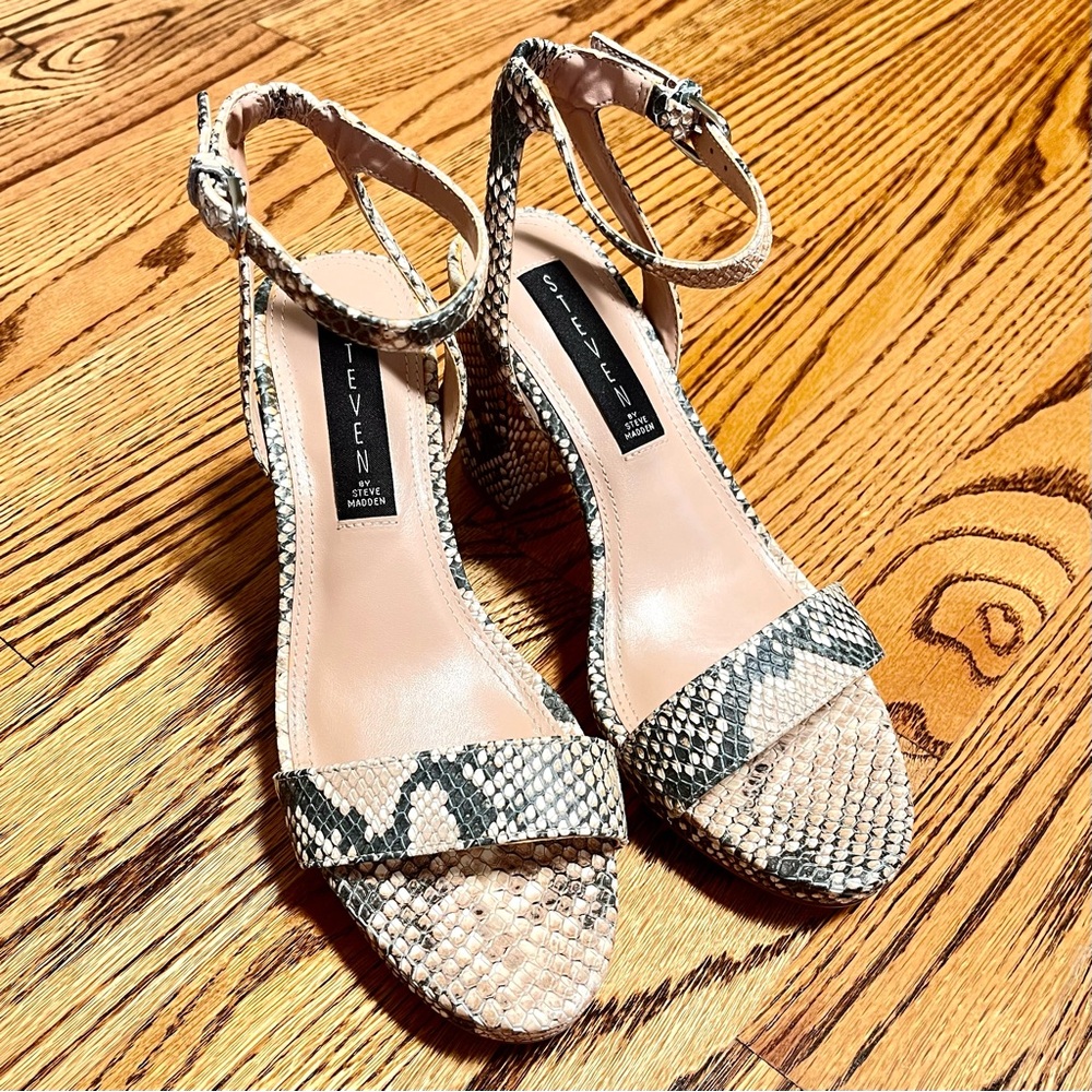 Steven By Steve Madden Snake Print Heels